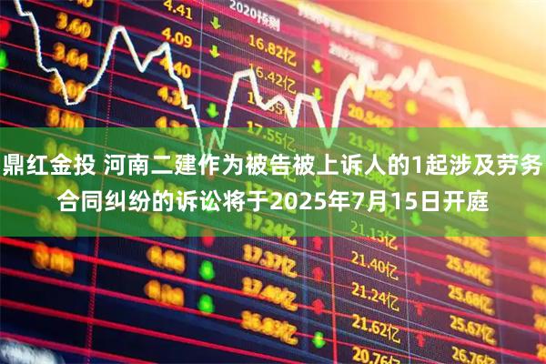 鼎红金投 河南二建作为被告被上诉人的1起涉及劳务合同纠纷的诉讼将于2025年7月15日开庭